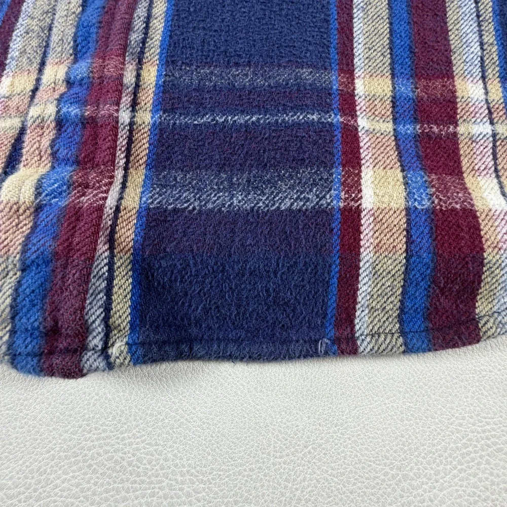 Vintage Five Brothers Heavy Flannel Shirt Long Sleeve Mens XL Blue Red Plaid